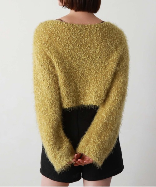 archives（アルシーヴ）の「クロップドポップコーンシャギーニット（ニット/セーター・レディース・グレー/イエロー/ピンク/アイボリー・MEDIUM）」の15枚目の写真