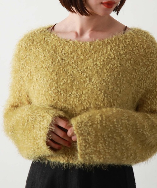 archives（アルシーヴ）の「クロップドポップコーンシャギーニット（ニット/セーター・レディース・グレー/イエロー/ピンク/アイボリー・MEDIUM）」の16枚目の写真