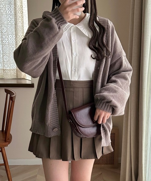 Cham.(チャム)の「ゆるニットカーディガン(カーディガン/ボレロ・レディース・ブラウン/ベージュ/ブラック/オフホワイト・F)」の22枚目の写真