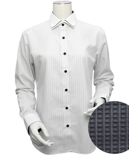 TOKYO SHIRTS(トウキョウシャツ)の「形態安定ノーアイロン ワイド 長袖ビジネスワイシャツ(ビジネスシャツ・レディース・ライトグレー・LL/L/M/XL/S)」の2枚目の写真