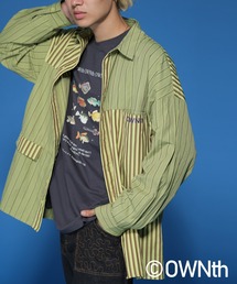 OWNth | フラップデザインランダムストライプオーバーシャツ(シャツ/ブラウス)