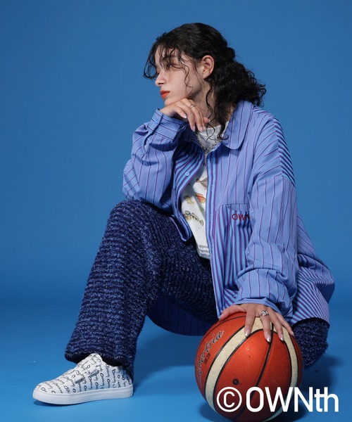 OWNth(オンス)の「フラップデザインランダムストライプオーバーシャツ(シャツ/ブラウス・レディース・ブルー/イエロー・FREE)」の10枚目の写真