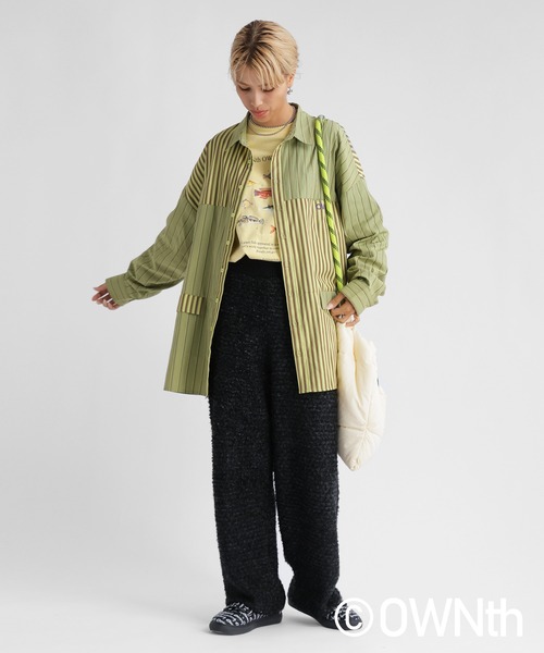 OWNth(オンス)の「フラップデザインランダムストライプオーバーシャツ(シャツ/ブラウス・レディース・ブルー/イエロー・FREE)」の22枚目の写真