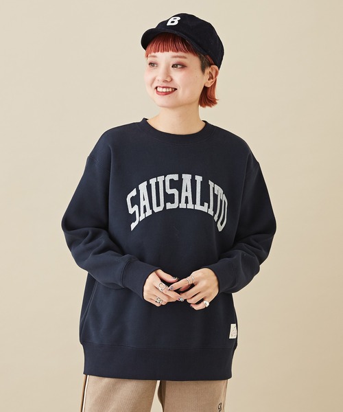 CUBE SUGAR（キューブシュガー）の「CVC裏毛裏起毛ロゴスウェットプルオーバー（スウェット・レディース・マルチ/トップグレー/グリーン/オートミール/ネイビー・M）」の4枚目の写真