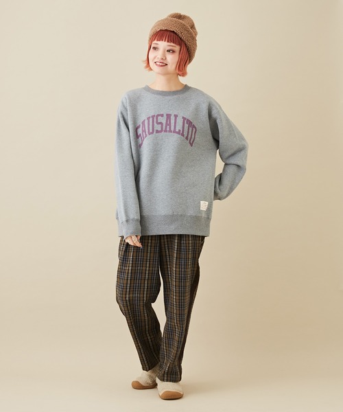 CUBE SUGAR（キューブシュガー）の「CVC裏毛裏起毛ロゴスウェットプルオーバー（スウェット・レディース・マルチ/トップグレー/グリーン/オートミール/ネイビー・M）」の6枚目の写真