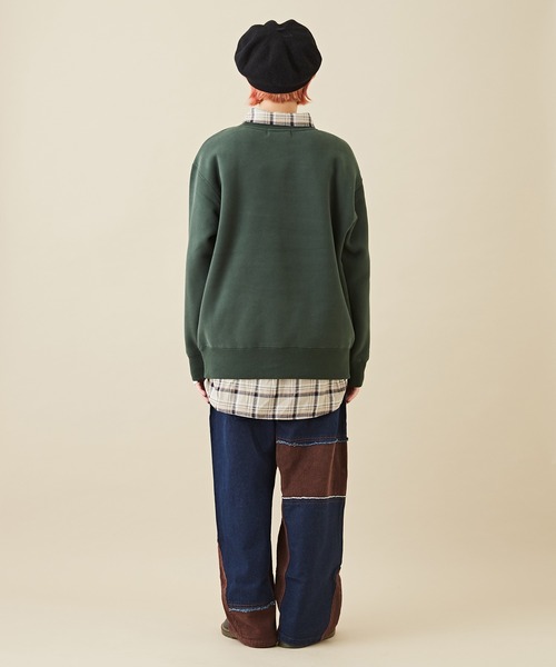 CUBE SUGAR（キューブシュガー）の「CVC裏毛裏起毛ロゴスウェットプルオーバー（スウェット・レディース・マルチ/トップグレー/グリーン/オートミール/ネイビー・M）」の14枚目の写真