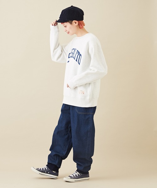 CUBE SUGAR（キューブシュガー）の「CVC裏毛裏起毛ロゴスウェットプルオーバー（スウェット・レディース・マルチ/トップグレー/グリーン/オートミール/ネイビー・M）」の20枚目の写真