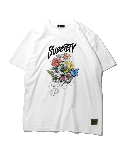 Subciety（サブサエティ）の「SKULL FLOWER TEE（Tシャツ