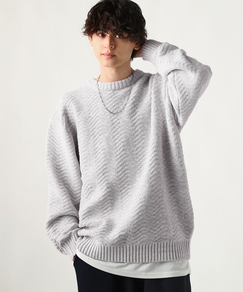 ASTRONOMY（アストロノミー）の「Buyer's Select/スポンジニットクルーネック長袖プルオーバー（ニット/セーター・メンズ・アイボリー/ブラック系/グレー系/ベージュ/ブラック・M/L）」の4枚目の写真