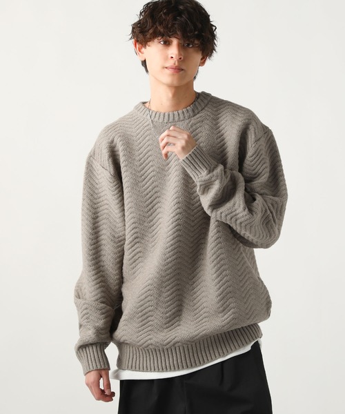 ASTRONOMY（アストロノミー）の「Buyer's Select/スポンジニットクルーネック長袖プルオーバー（ニット/セーター・メンズ・アイボリー/ブラック系/グレー系/ベージュ/ブラック・M/L）」の5枚目の写真