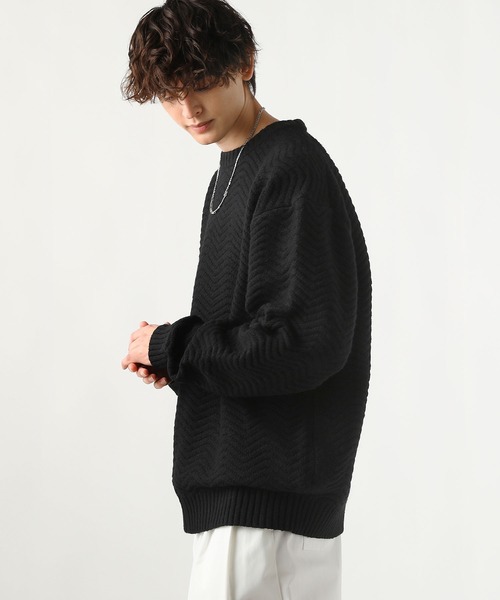 ASTRONOMY（アストロノミー）の「Buyer's Select/スポンジニットクルーネック長袖プルオーバー（ニット/セーター・メンズ・アイボリー/ブラック系/グレー系/ベージュ/ブラック・M/L）」の10枚目の写真