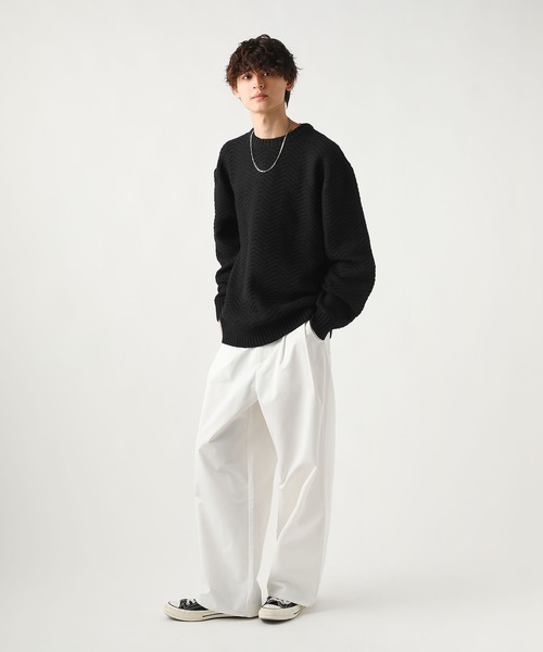 ASTRONOMY（アストロノミー）の「Buyer's Select/スポンジニットクルーネック長袖プルオーバー（ニット/セーター・メンズ・アイボリー/ブラック系/グレー系/ベージュ/ブラック・M/L）」の13枚目の写真