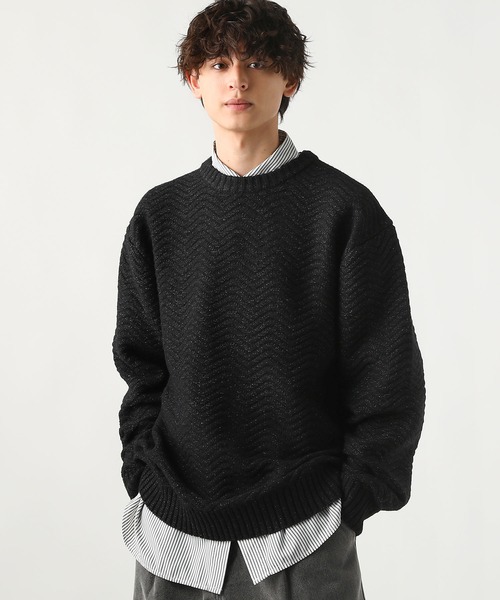 ASTRONOMY（アストロノミー）の「Buyer's Select/スポンジニットクルーネック長袖プルオーバー（ニット/セーター・メンズ・アイボリー/ブラック系/グレー系/ベージュ/ブラック・M/L）」の15枚目の写真