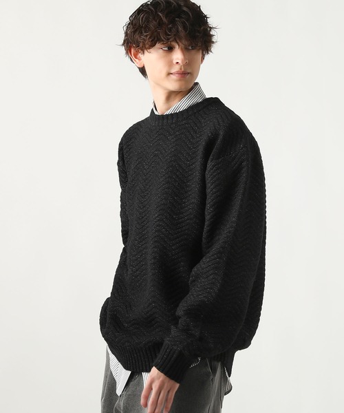ASTRONOMY（アストロノミー）の「Buyer's Select/スポンジニットクルーネック長袖プルオーバー（ニット/セーター・メンズ・アイボリー/ブラック系/グレー系/ベージュ/ブラック・M/L）」の17枚目の写真