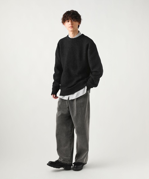 ASTRONOMY（アストロノミー）の「Buyer's Select/スポンジニットクルーネック長袖プルオーバー（ニット/セーター・メンズ・アイボリー/ブラック系/グレー系/ベージュ/ブラック・M/L）」の20枚目の写真