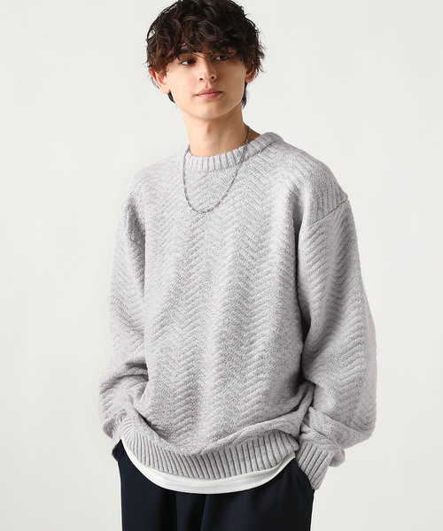 ASTRONOMY（アストロノミー）の「Buyer's Select/スポンジニットクルーネック長袖プルオーバー（ニット/セーター・メンズ・アイボリー/ブラック系/グレー系/ベージュ/ブラック・M/L）」の21枚目の写真