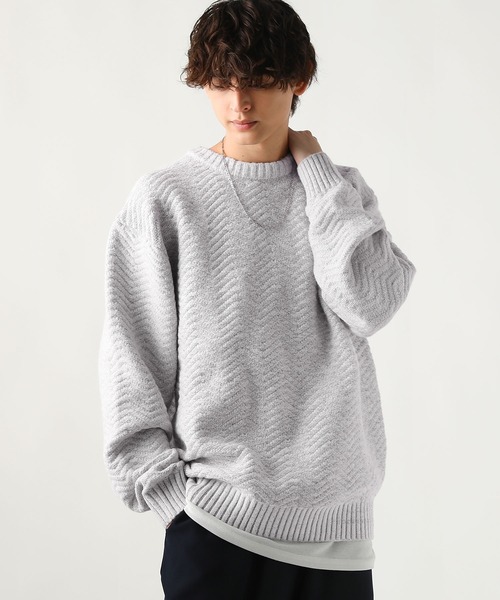ASTRONOMY（アストロノミー）の「Buyer's Select/スポンジニットクルーネック長袖プルオーバー（ニット/セーター・メンズ・アイボリー/ブラック系/グレー系/ベージュ/ブラック・M/L）」の22枚目の写真
