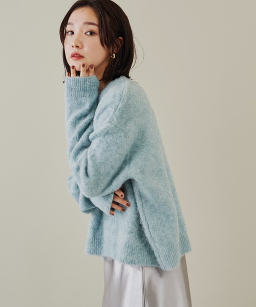 Shelly island（シェリーアイランド）の「モヘアタッチニットプルオーバー（ニット/セーター・レディース・ブラック/ライトパープル/ライトブルー/グレー・FREE）」の21枚目の写真