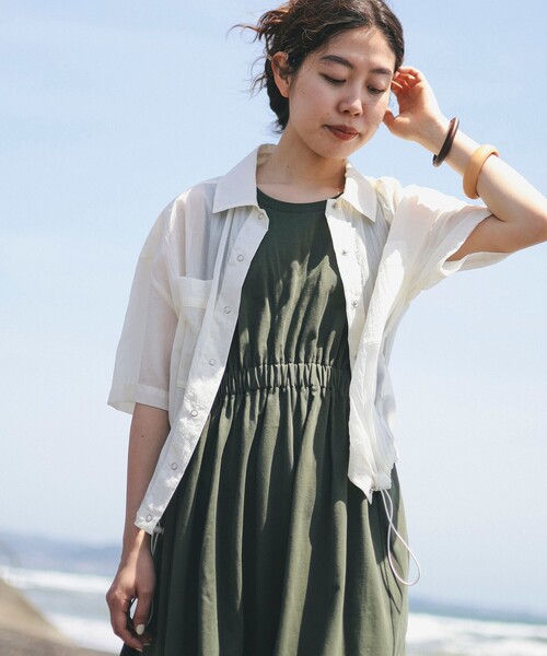 B:MING by BEAMS（ビーミングバイビームス）の「B:MING by BEAMS / 撥水 シアー シャツ（シャツ/ブラウス・レディース・ブラック/ホワイト系その他5・SMALL/MEDIUM）」の2枚目の写真