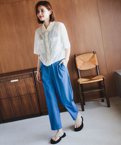 B:MING by BEAMS（ビーミングバイビームス）の「B:MING by BEAMS / 撥水 シアー シャツ（シャツ/ブラウス・レディース・ブラック/ホワイト系その他5・SMALL/MEDIUM）」の21枚目の写真