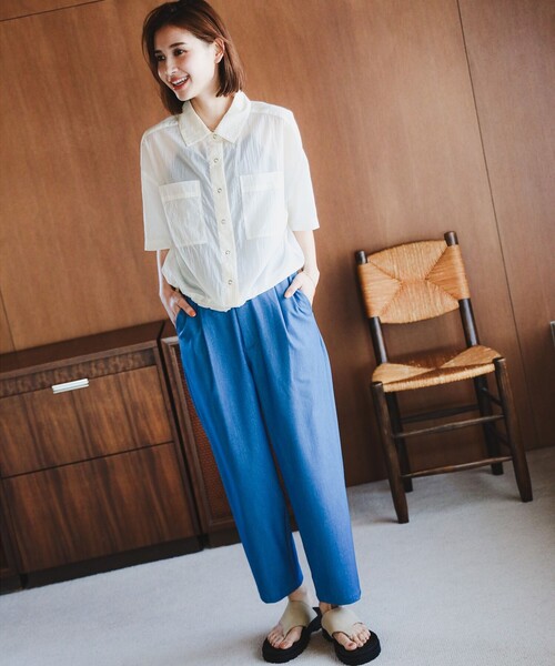 B:MING by BEAMS（ビーミングバイビームス）の「B:MING by BEAMS / 撥水 シアー シャツ（シャツ/ブラウス・レディース・ブラック/ホワイト系その他5・SMALL/MEDIUM）」の22枚目の写真