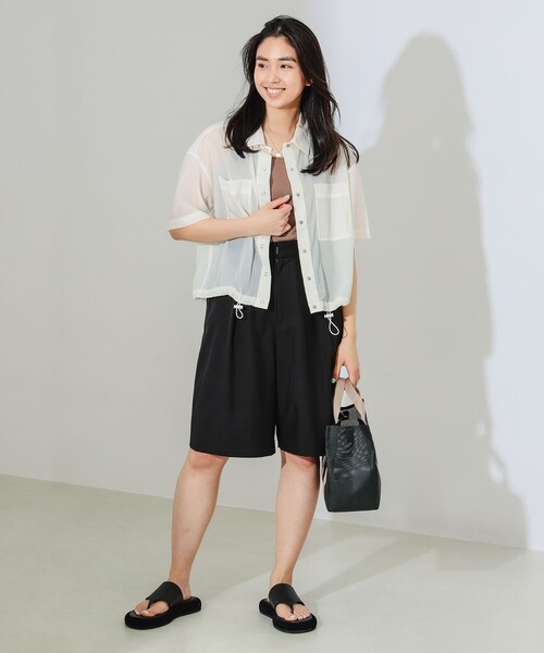 B:MING by BEAMS（ビーミングバイビームス）の「B:MING by BEAMS / 撥水 シアー シャツ（シャツ/ブラウス・レディース・ブラック/ホワイト系その他5・SMALL/MEDIUM）」の16枚目の写真