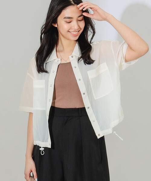 B:MING by BEAMS（ビーミングバイビームス）の「B:MING by BEAMS / 撥水 シアー シャツ（シャツ/ブラウス・レディース・ブラック/ホワイト系その他5・SMALL/MEDIUM）」の18枚目の写真