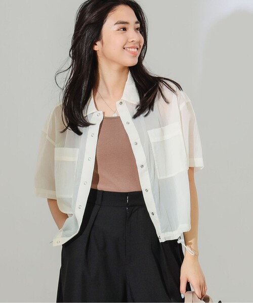 B:MING by BEAMS（ビーミングバイビームス）の「B:MING by BEAMS / 撥水 シアー シャツ（シャツ/ブラウス・レディース・ブラック/ホワイト系その他5・SMALL/MEDIUM）」の10枚目の写真