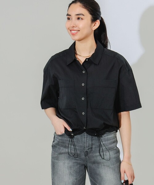 B:MING by BEAMS（ビーミングバイビームス）の「B:MING by BEAMS / 撥水 シアー シャツ（シャツ/ブラウス・レディース・ブラック/ホワイト系その他5・SMALL/MEDIUM）」の3枚目の写真