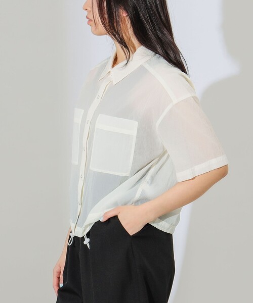「B:MING by BEAMS」 半袖シャツ 36 ホワイト レディース B:MING by BEAMS｜ビーミングバイビームスのシャツ/ブラウス