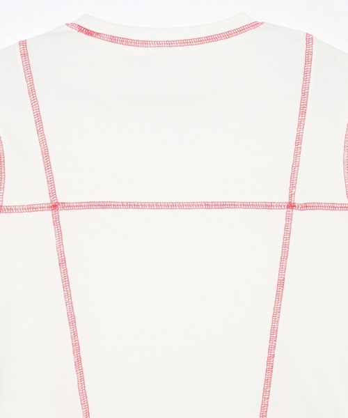 X-girl(エックスガール)の「CONTRAST STITCH BABY TEE(Tシャツ/カットソー・レディース・ブラック/ホワイト/ライトブルー・S/M)」の8枚目の写真