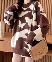 LAC-VERT | バタフライカモフラージュダメージニット(ニット/セーター)