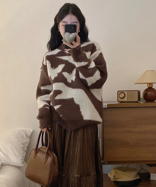 LAC-VERT（ラック・ヴェール）の「バタフライカモフラージュダメージニット（ニット/セーター・レディース・ブラック/ブラウン・FREE）」の20枚目の写真