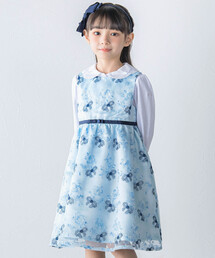 新品　BeBe 花柄ワンピース　130 BeBe ワンピース 「日本製」シアー花柄切替ワンピース(110~130cm