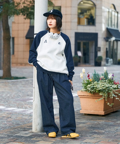 Adoon plain（アドーンプレーン）の「ゲームシャツライクスウェット（スウェット・メンズ・ネイビー/グリーン・MEDIUM/LARGE）」の9枚目の写真