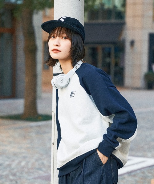 Adoon plain（アドーンプレーン）の「ゲームシャツライクスウェット（スウェット・メンズ・ネイビー/グリーン・MEDIUM/LARGE）」の4枚目の写真