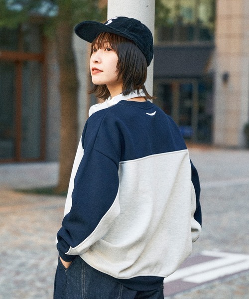 Adoon plain（アドーンプレーン）の「ゲームシャツライクスウェット（スウェット・メンズ・ネイビー/グリーン・MEDIUM/LARGE）」の5枚目の写真