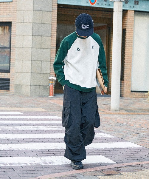 Adoon plain（アドーンプレーン）の「ゲームシャツライクスウェット（スウェット・メンズ・ネイビー/グリーン・MEDIUM/LARGE）」の20枚目の写真