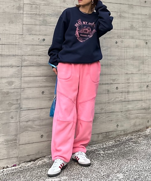 mi via loca（ミヴィアロカ）の「配色ステッチ フリースボア リブ切替