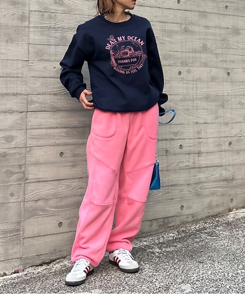 mi via loca（ミヴィアロカ）の「配色ステッチ フリースボア リブ切替