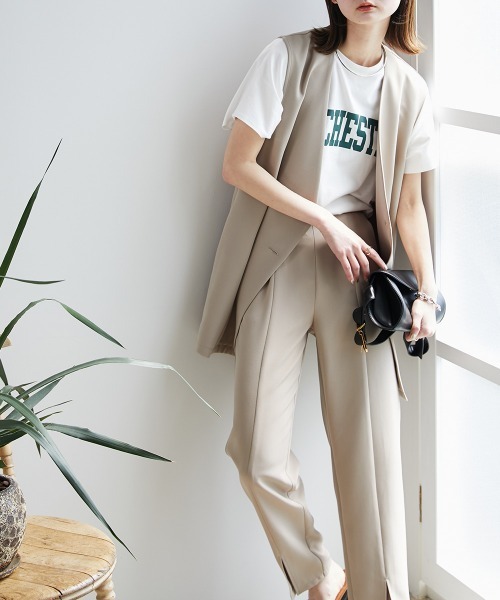 nissen（ニッセン）の「パール調ボタンジレ（ベスト・レディース・ベージュ/ネイビー・LL/L/M/S）」の15枚目の写真