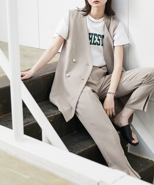 nissen（ニッセン）の「パール調ボタンジレ（ベスト・レディース・ベージュ/ネイビー・LL/L/M/S）」の17枚目の写真