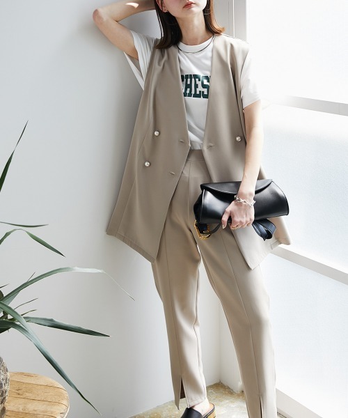 nissen（ニッセン）の「パール調ボタンジレ（ベスト・レディース・ベージュ/ネイビー・LL/L/M/S）」の22枚目の写真