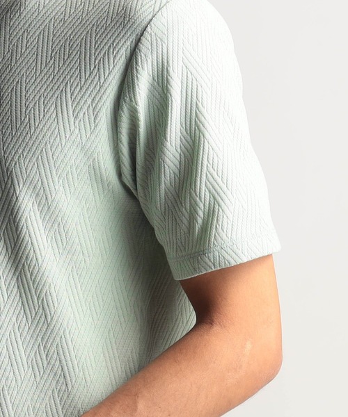 NICOLE CLUB FOR MEN（ニコルクラブフォーメン）の「バスケットリンクスジャガードＶネックプルオーバ（Tシャツ/カットソー・メンズ・シルバーグレー/ピンク系/ミント/ブラック/オフホワイト・MEDIUM/LARGE/X-LARGE）」の14枚目の写真