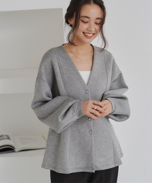 titivate | ペプラムシルエットジャケット(ノーカラージャケット)