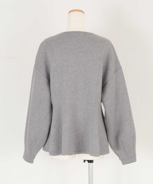 titivate（ティティベイト）の「ペプラムシルエットジャケット（ノーカラージャケット・レディース・ブラック/ライトベージュ/グレー・M/S）」の9枚目の写真