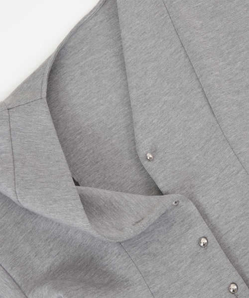 titivate（ティティベイト）の「ペプラムシルエットジャケット（ノーカラージャケット・レディース・ブラック/ライトベージュ/グレー・M/S）」の11枚目の写真