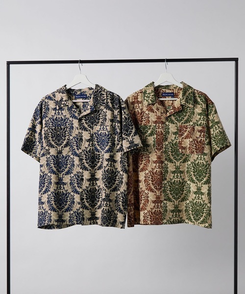 ＪＵＧＬＡＮＳ（ユグランス）の「【many men, many minds.】リーフ柄バイカラーオープンシャツ/メンズ（シャツ/ブラウス・メンズ・ネイビー/ブラウン・XL/M/L）」の4枚目の写真