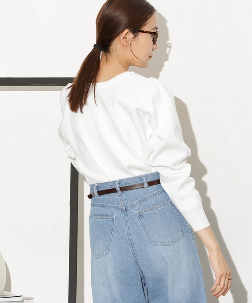 NANO universe(ナノユニバース)の「【追加生産】ライトスポンディッシュパールボタンカーディガン(カーディガン/ボレロ・レディース・ブラック/ホワイト/ダークネイビー/ベージュ/その他1・FREE)」の9枚目の写真