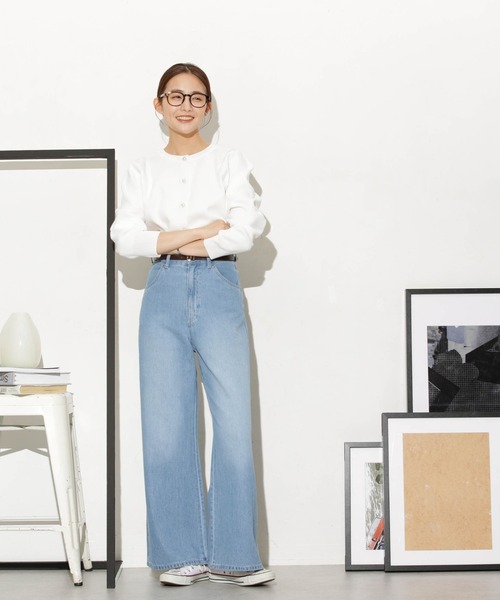 NANO universe(ナノユニバース)の「【追加生産】ライトスポンディッシュパールボタンカーディガン(カーディガン/ボレロ・レディース・ブラック/ホワイト/ダークネイビー/ベージュ/その他1・FREE)」の10枚目の写真